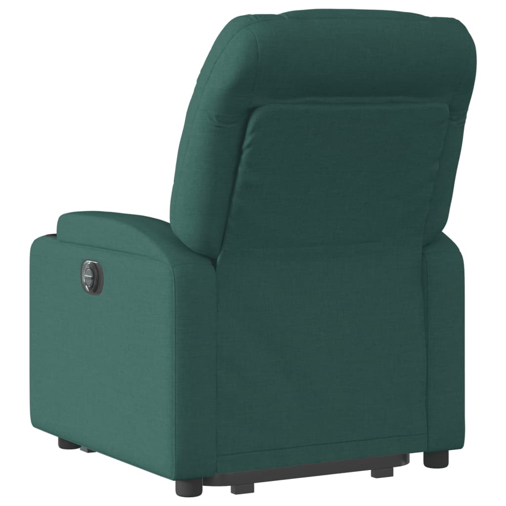 Naslonjač na podizanje od tkanine tamnozeleni