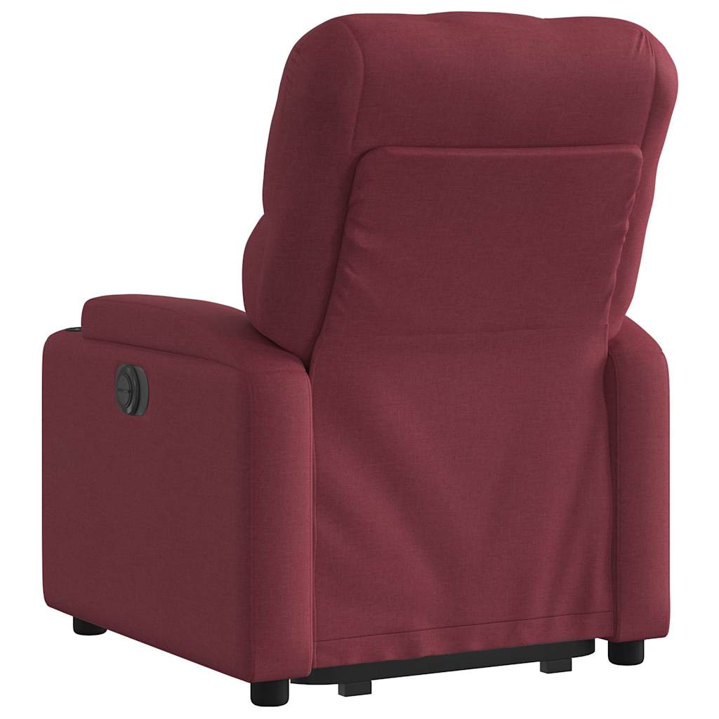 Naslonjač na podizanje od tkanine crvena boja vina
