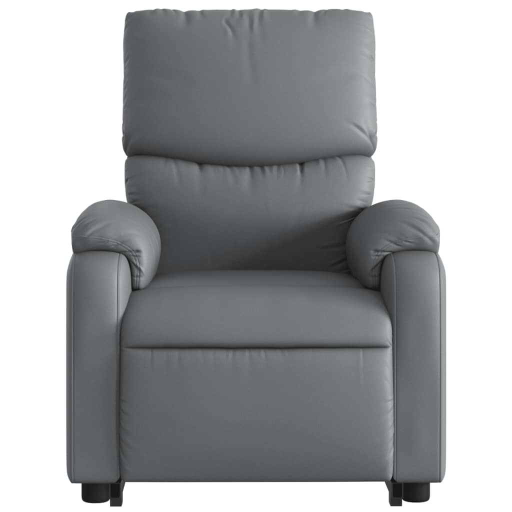 Naslonjač na podizanje od umjetne kože siva