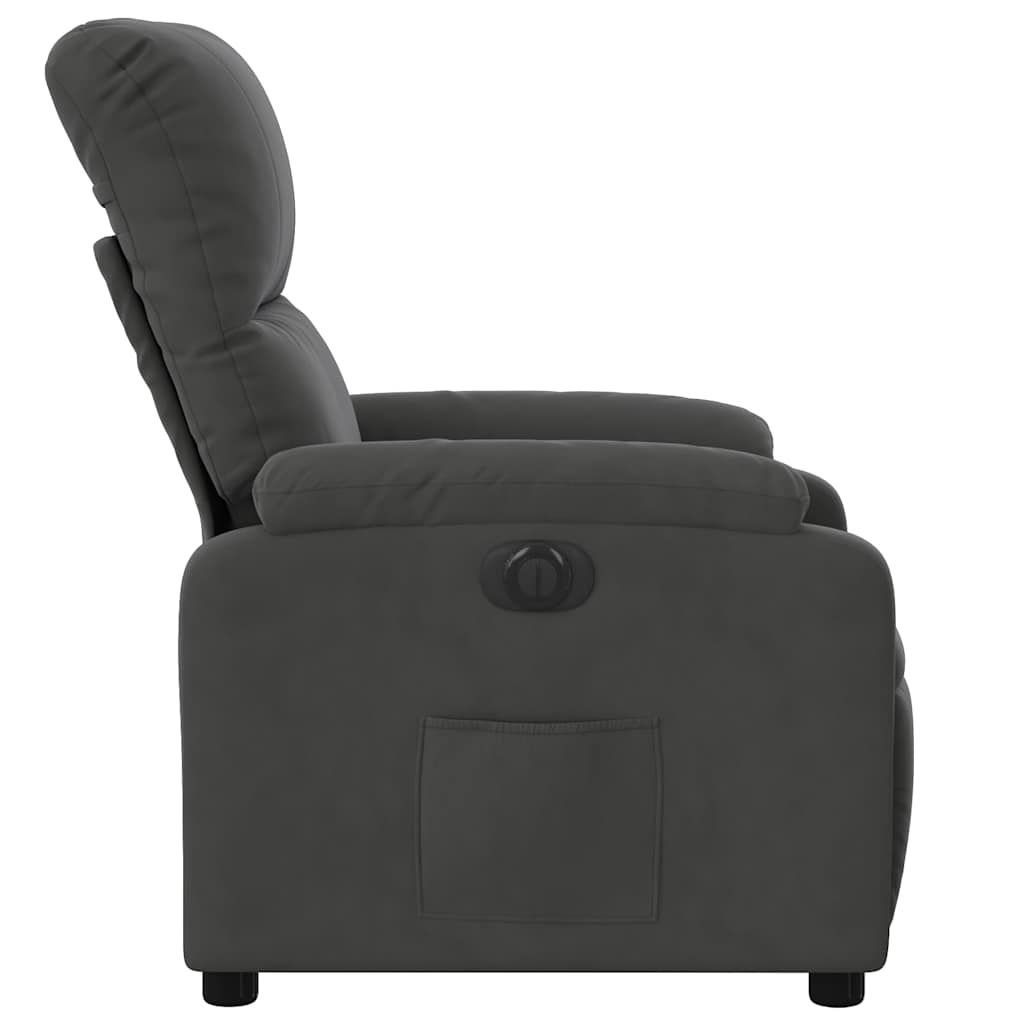 Električni naslonjač tamnosivi tkanina od mikrovlakana