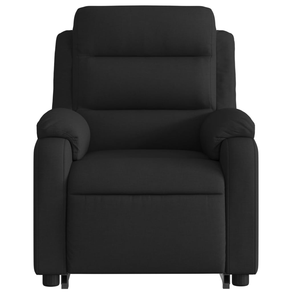 Naslonjač na podizanje od tkanine crni