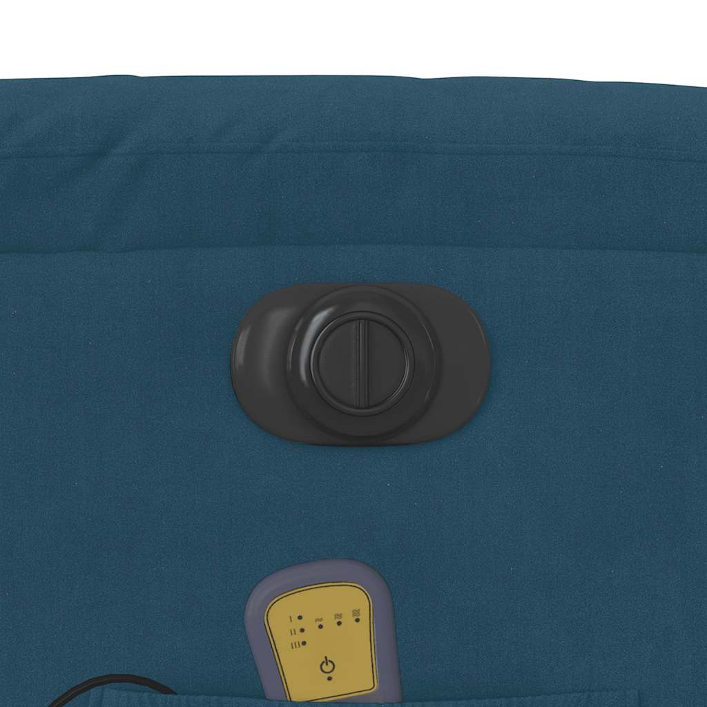 Električni masažni naslonjač na podizanje plavi baršun