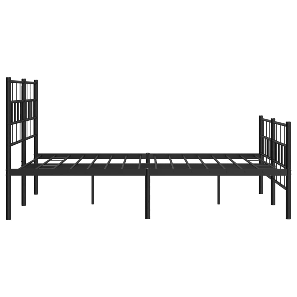 Metalni okvir kreveta uzglavlje i podnožje crni 120x200 cm