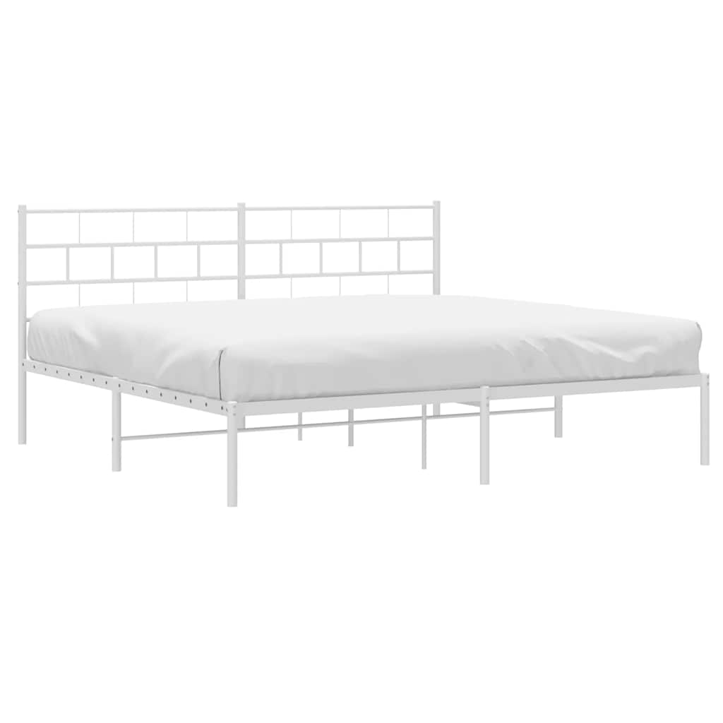 Metalni okvir za krevet s uzglavljem bijeli 183x213 cm