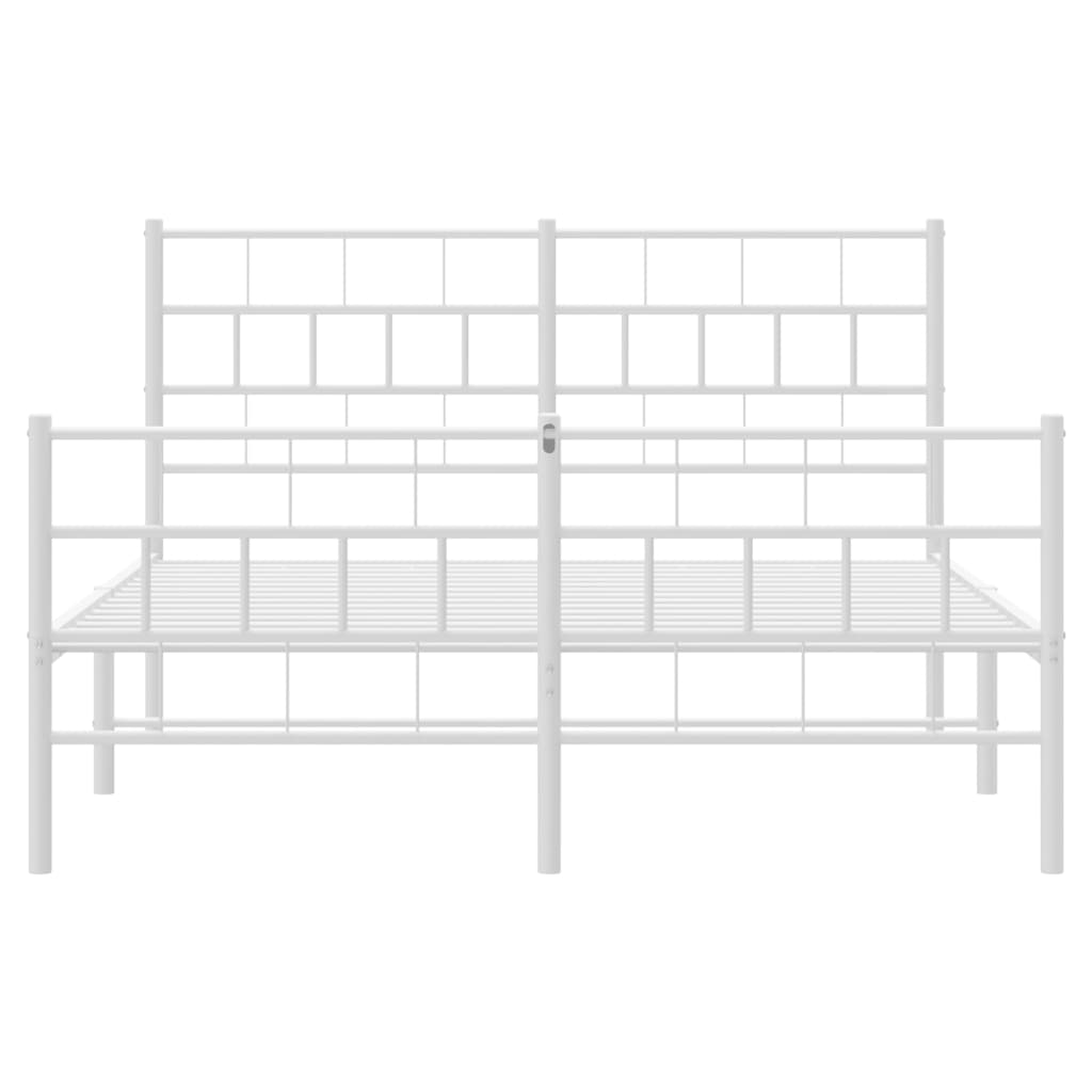 Metalni okvir kreveta uzglavlje i podnožje bijeli 140x200 cm