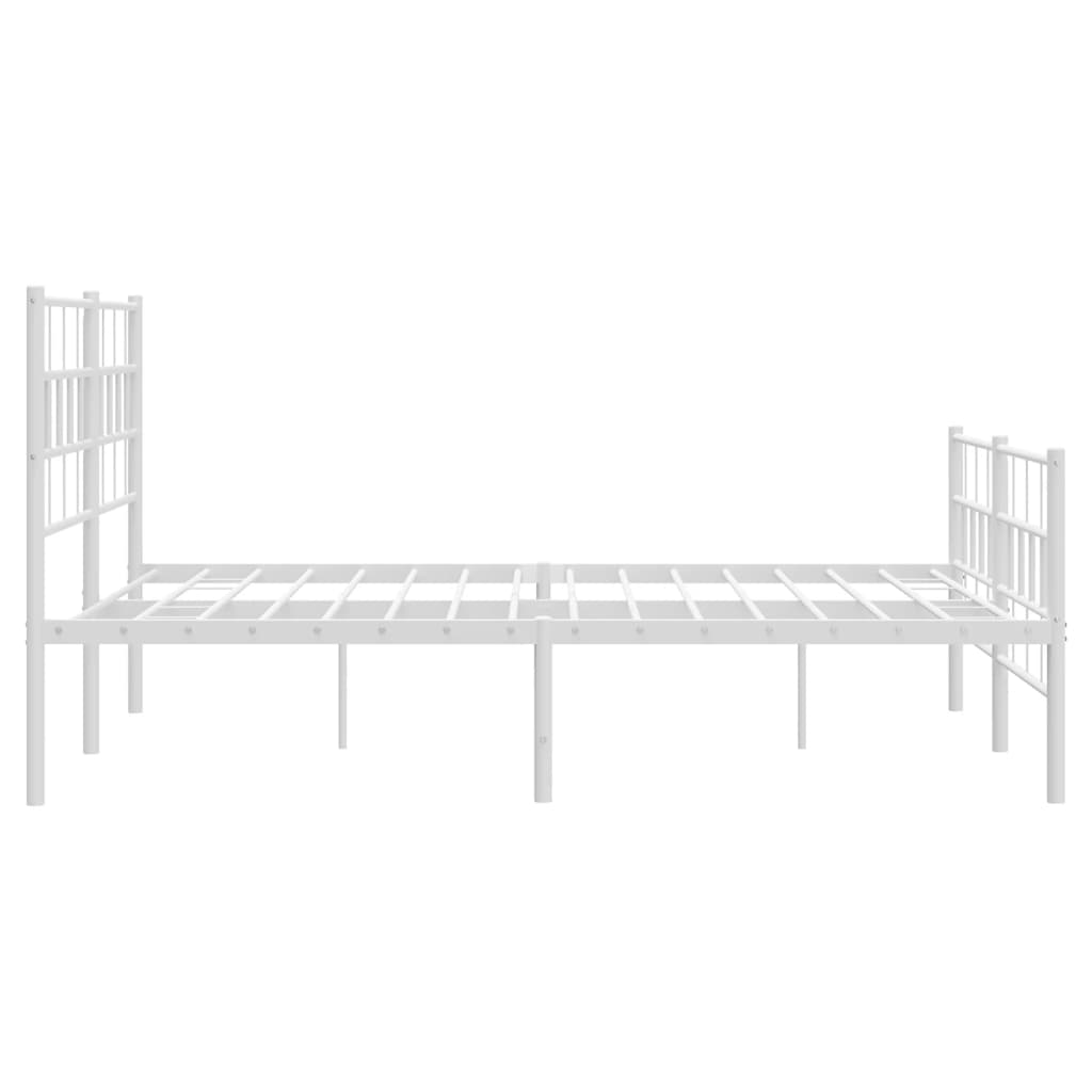 Metalni okvir kreveta uzglavlje i podnožje bijeli 140x200 cm