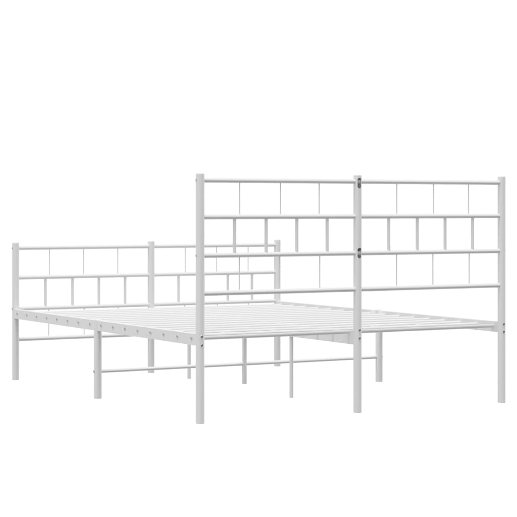 Metalni okvir kreveta uzglavlje i podnožje bijeli 140x200 cm
