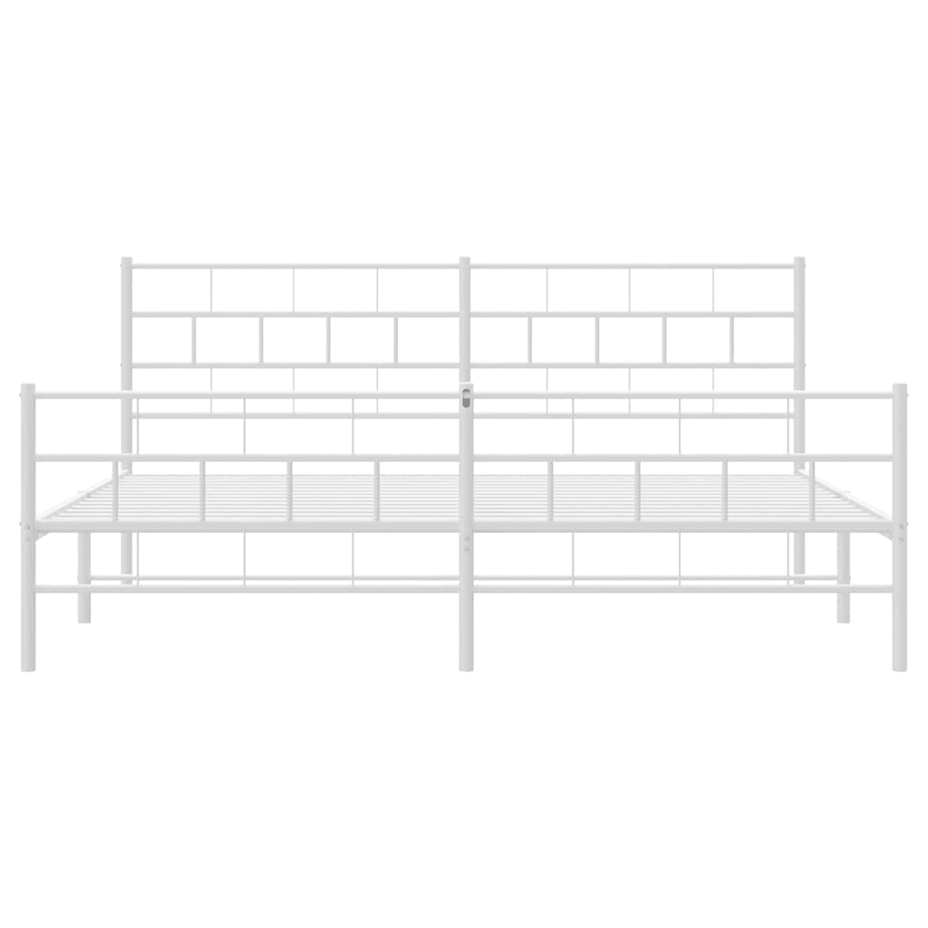 Metalni okvir kreveta uzglavlje i podnožje bijeli 183x213 cm