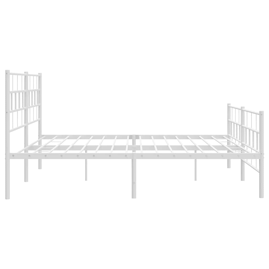 Metalni okvir kreveta uzglavlje i podnožje bijeli 183x213 cm