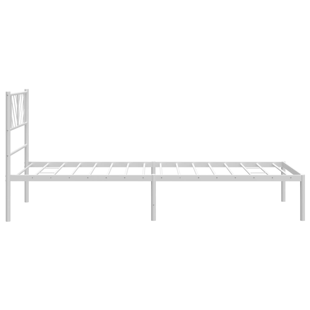 Metalni okvir krevet bez madraca s uzglavljem bijeli 75x190 cm