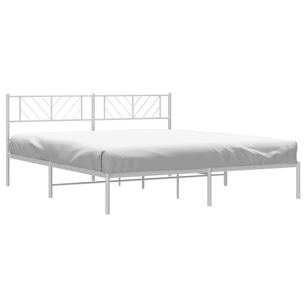 Metalni okvir za krevet s uzglavljem bijeli 183x213 cm