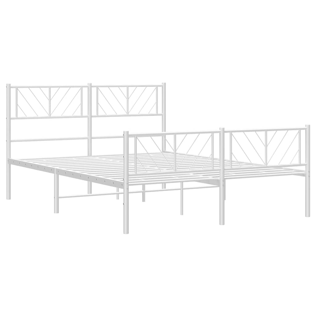 Metalni okvir kreveta uzglavlje i podnožje bijeli 150 x 200 cm