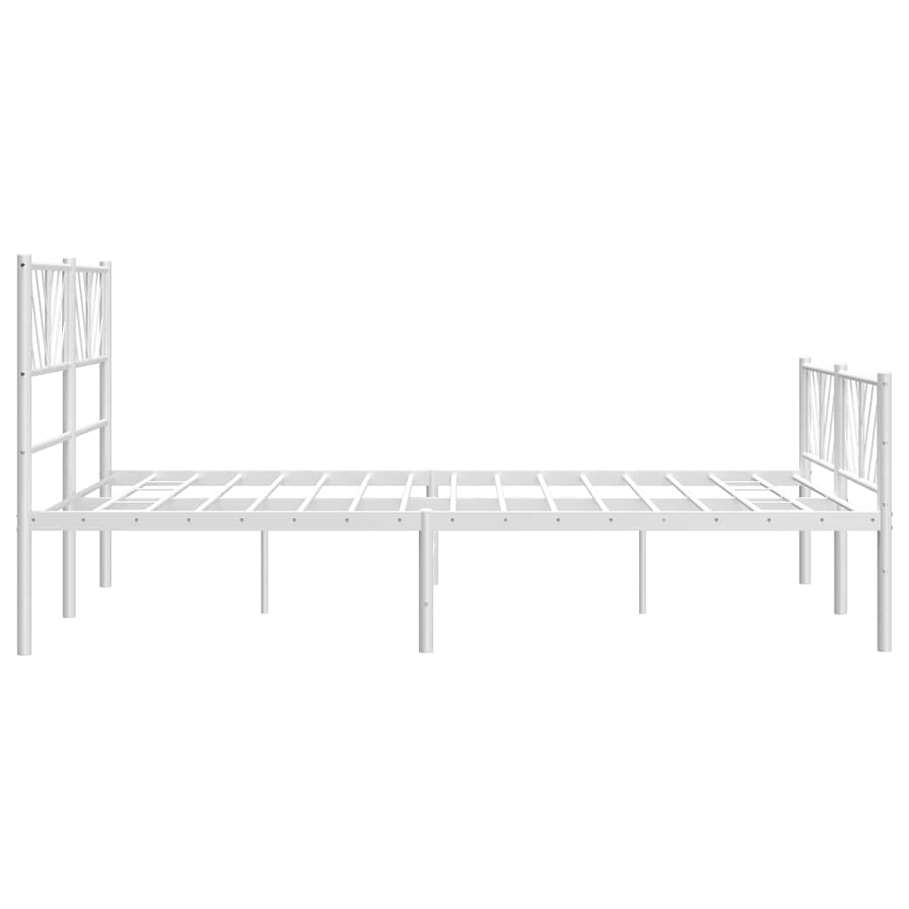 Metalni okvir kreveta uzglavlje i podnožje bijeli 150 x 200 cm