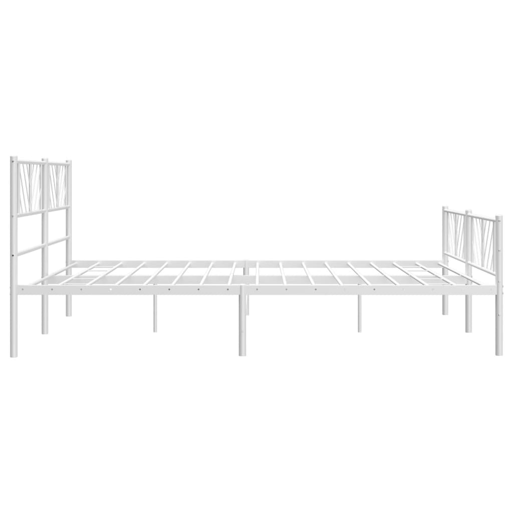 Metalni okvir kreveta uzglavlje i podnožje bijeli 183x213 cm