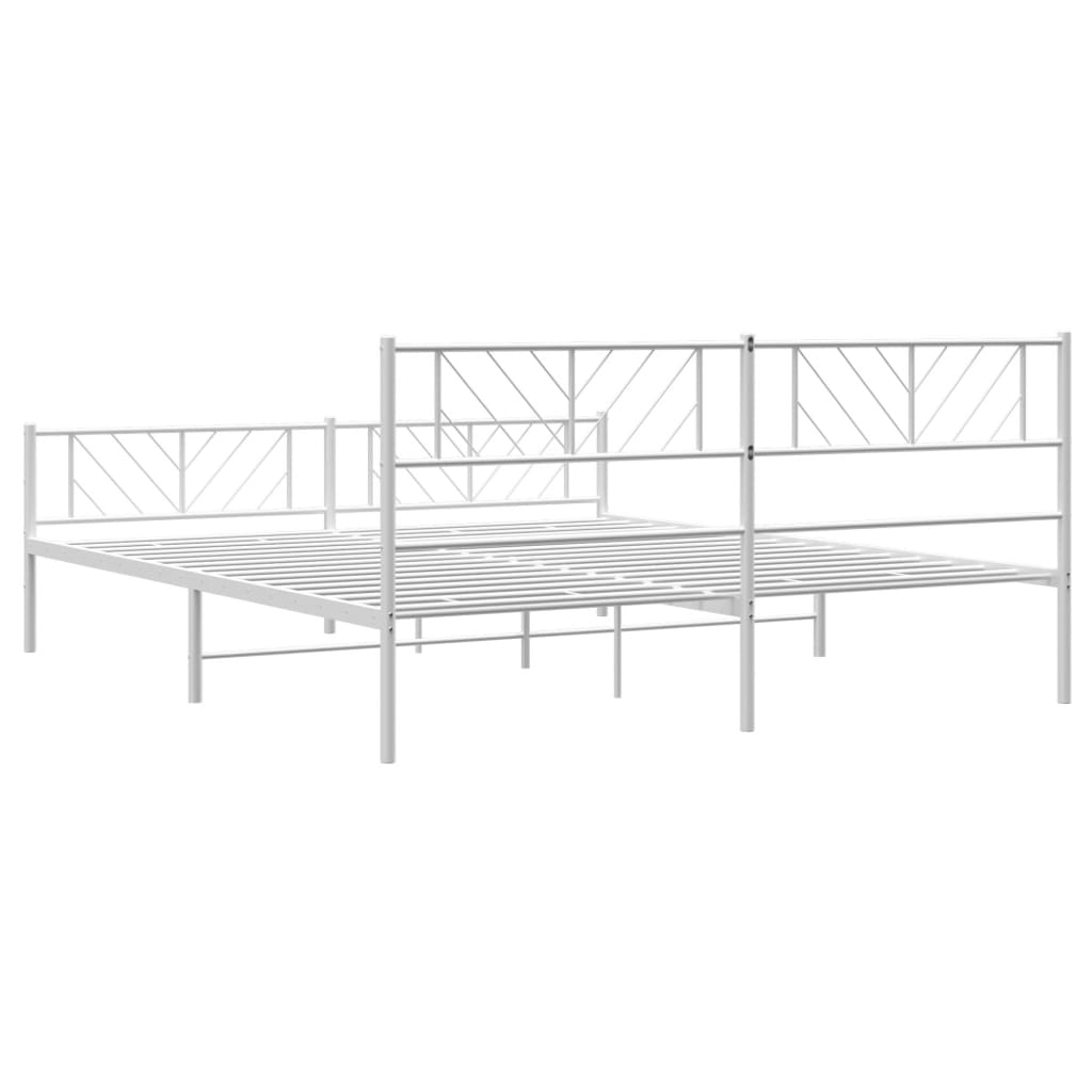 Metalni okvir kreveta uzglavlje i podnožje bijeli 183x213 cm