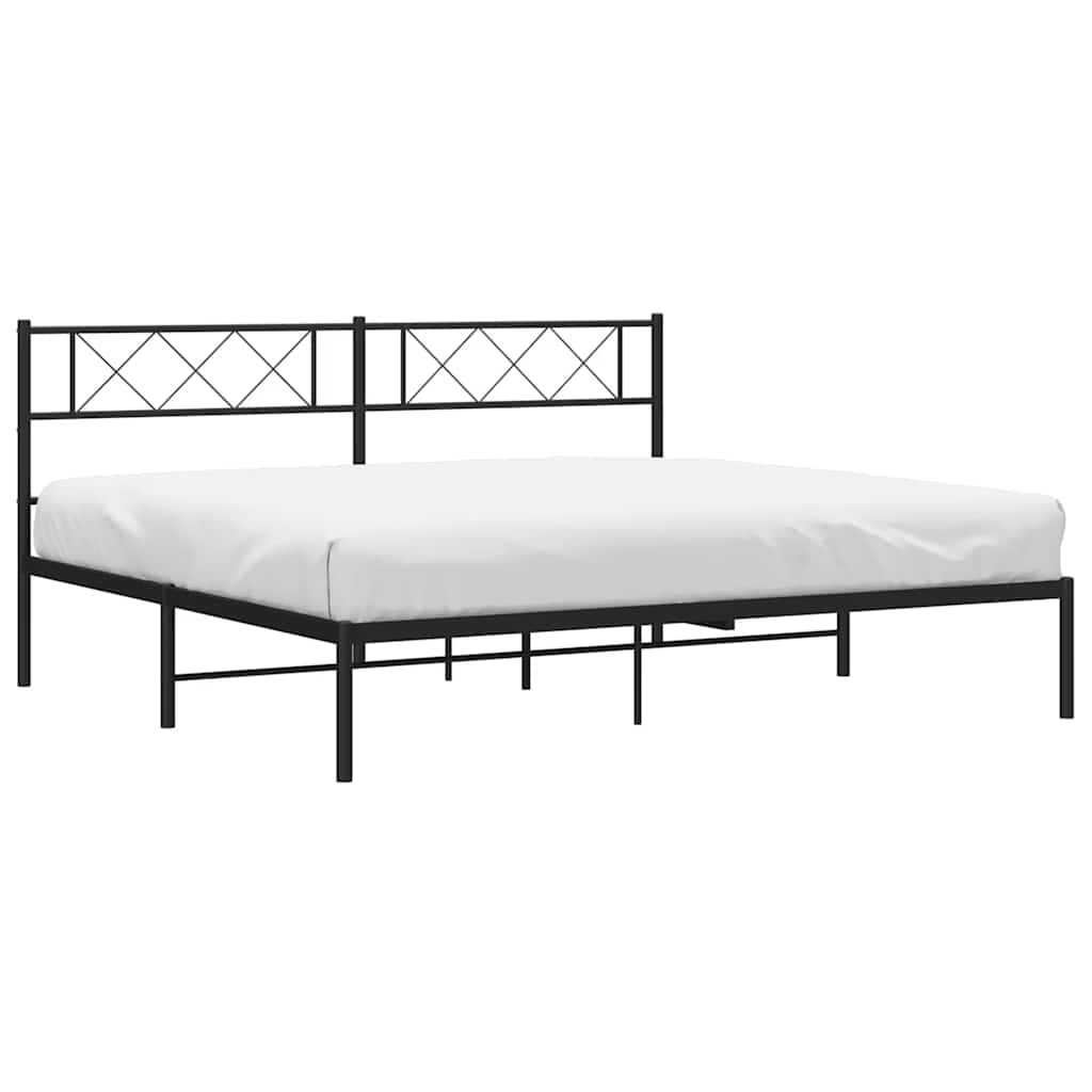 Metalni okvir za krevet s uzglavljem crni 183x213 cm