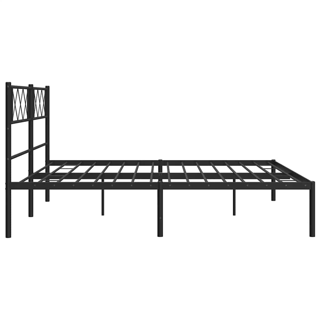 Metalni okvir za krevet s uzglavljem crni 193x203 cm