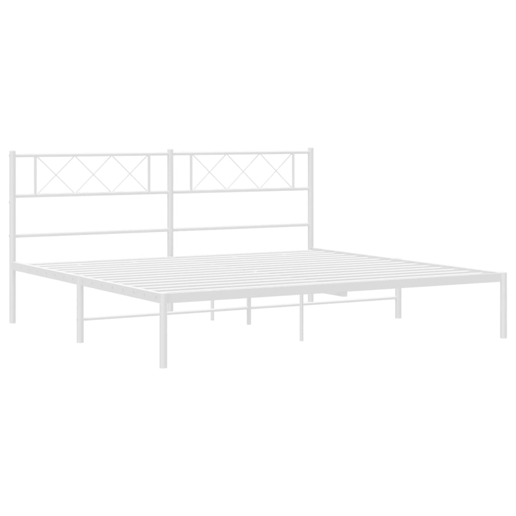 Metalni okvir za krevet s uzglavljem bijeli 160x200 cm