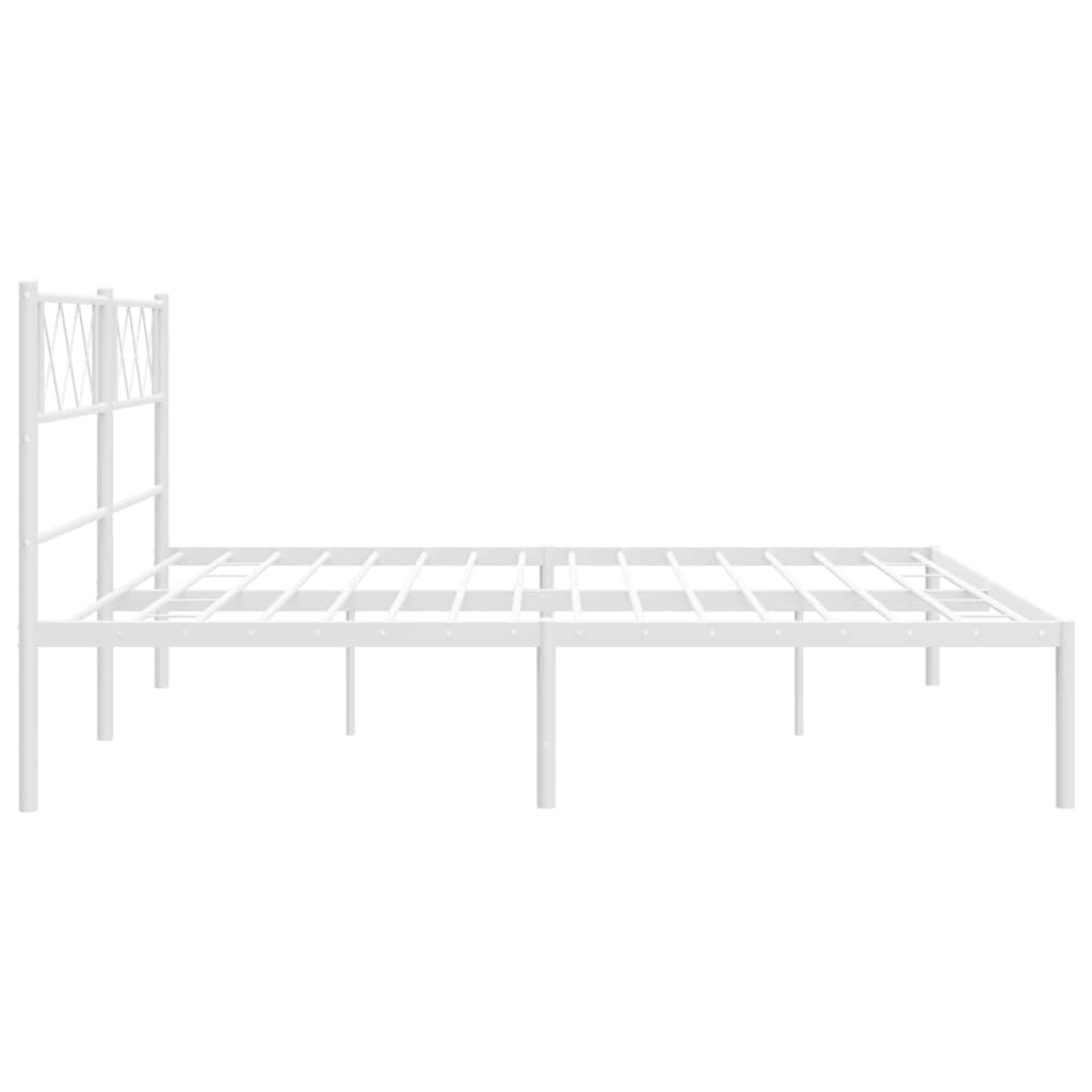 Metalni okvir za krevet s uzglavljem bijeli 183x213 cm