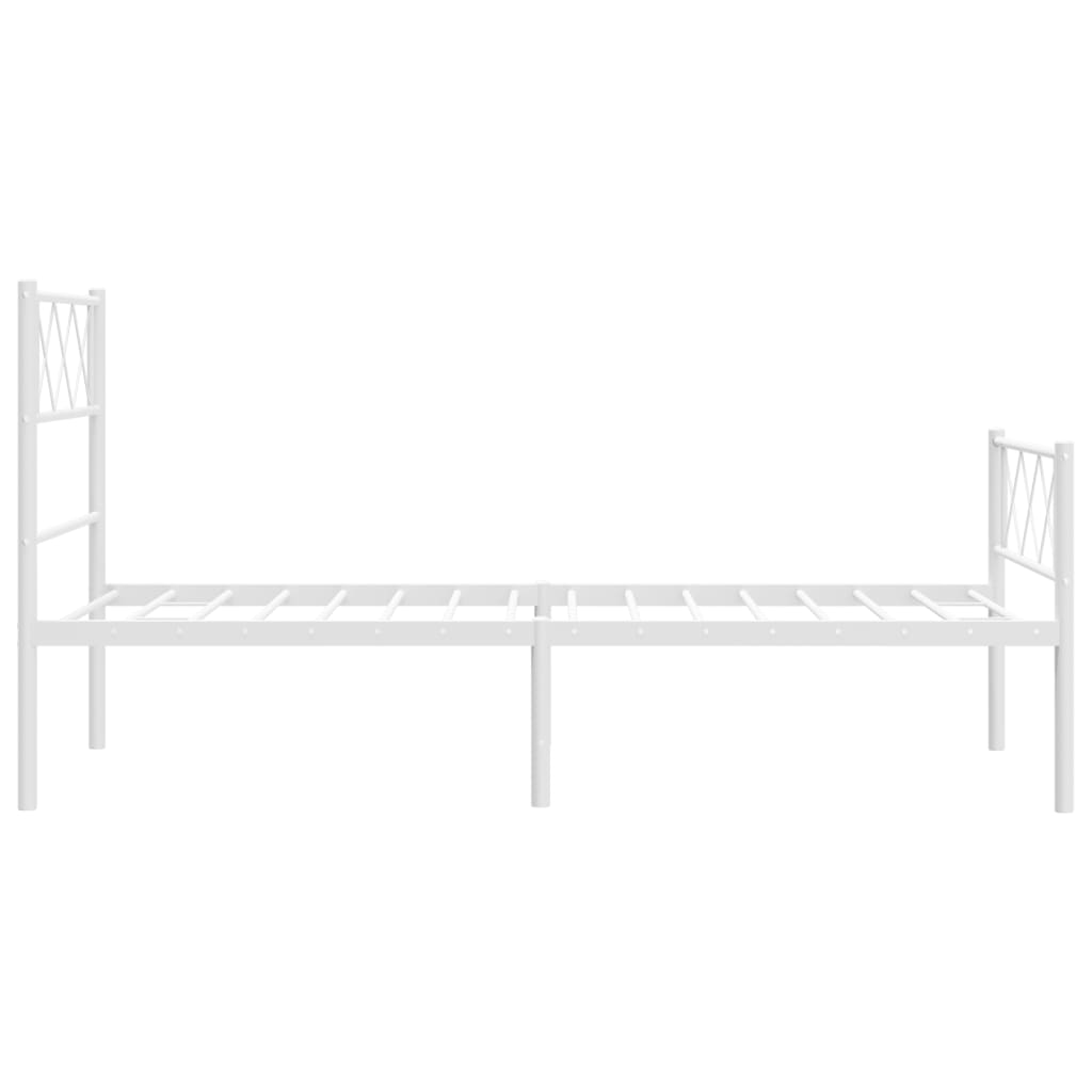 Metalni okvir kreveta uzglavlje i podnožje bijeli 107x203 cm