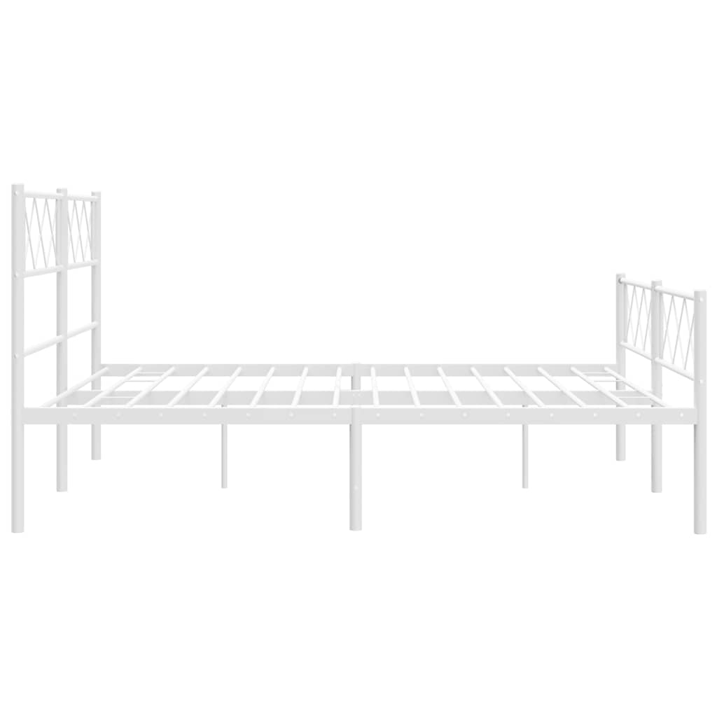 Metalni okvir kreveta uzglavlje i podnožje bijeli 150 x 200 cm