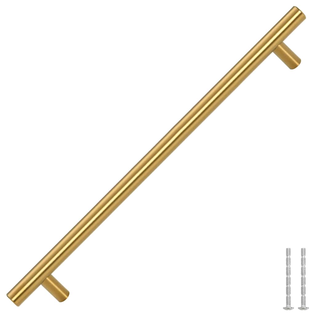 Ručke za ormarić 5 kom zlatne 224 mm od nehrđajućeg čelika