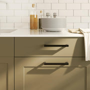 Ručke za ormarić 10 kom crne 128 mm od nehrđajućeg čelika