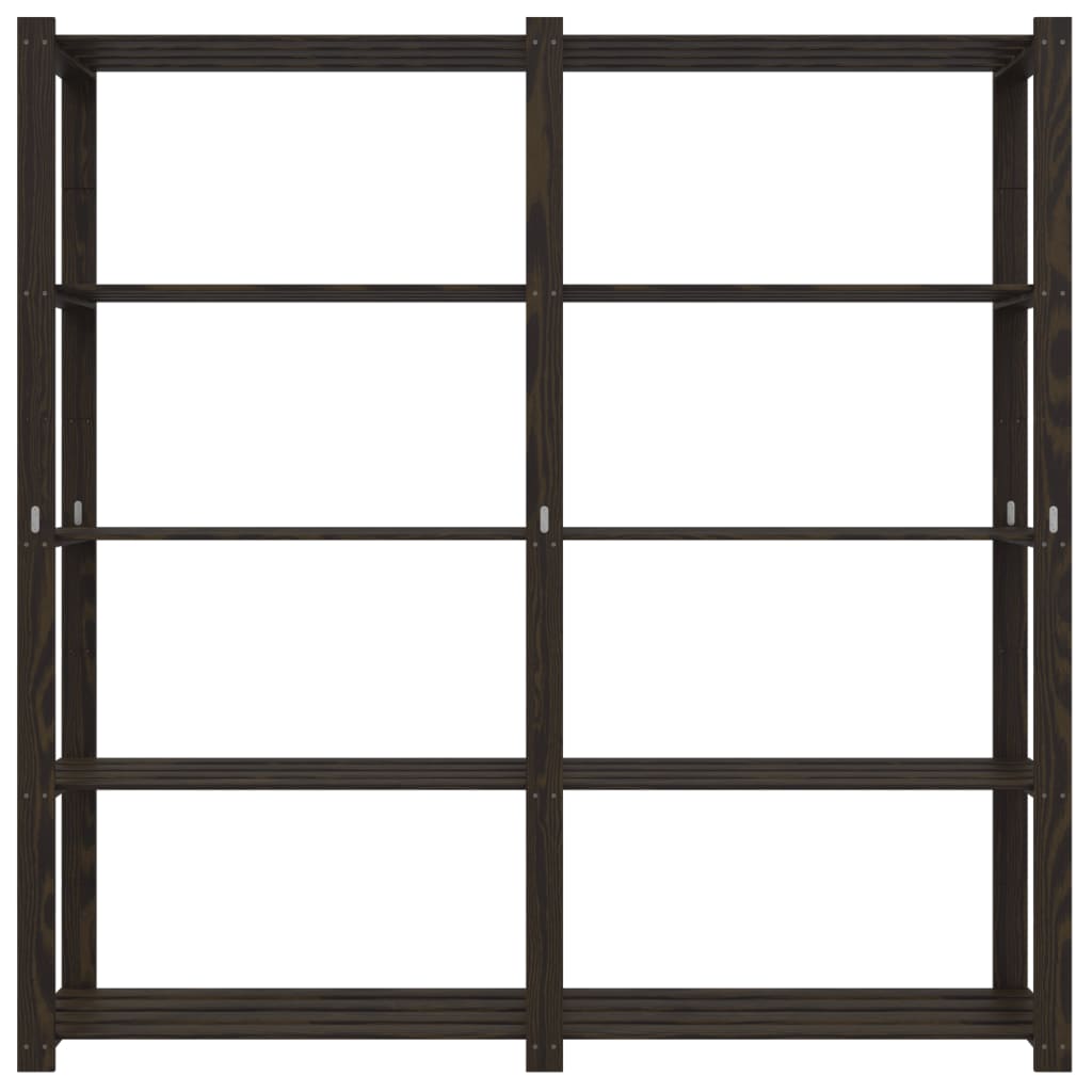 Stalak za pohranu 5 razina crni 170x38x170 cm masivna borovina