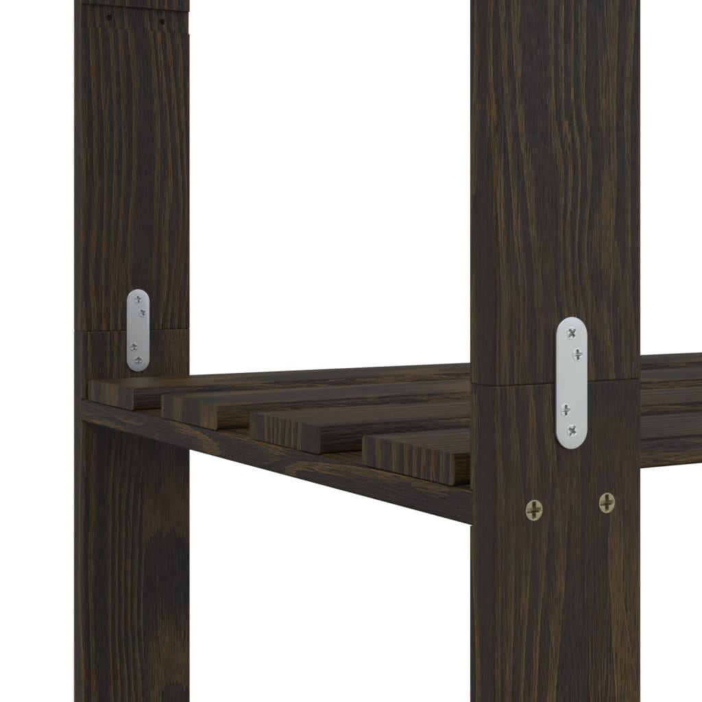Stalak za pohranu s 5 razina crni 80x38x170 cm masivna borovina