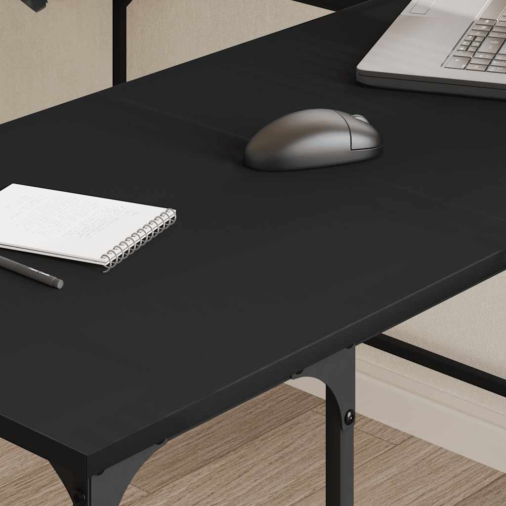 Radni stol crni 139 x 139 x 75 cm od konstruiranog drva