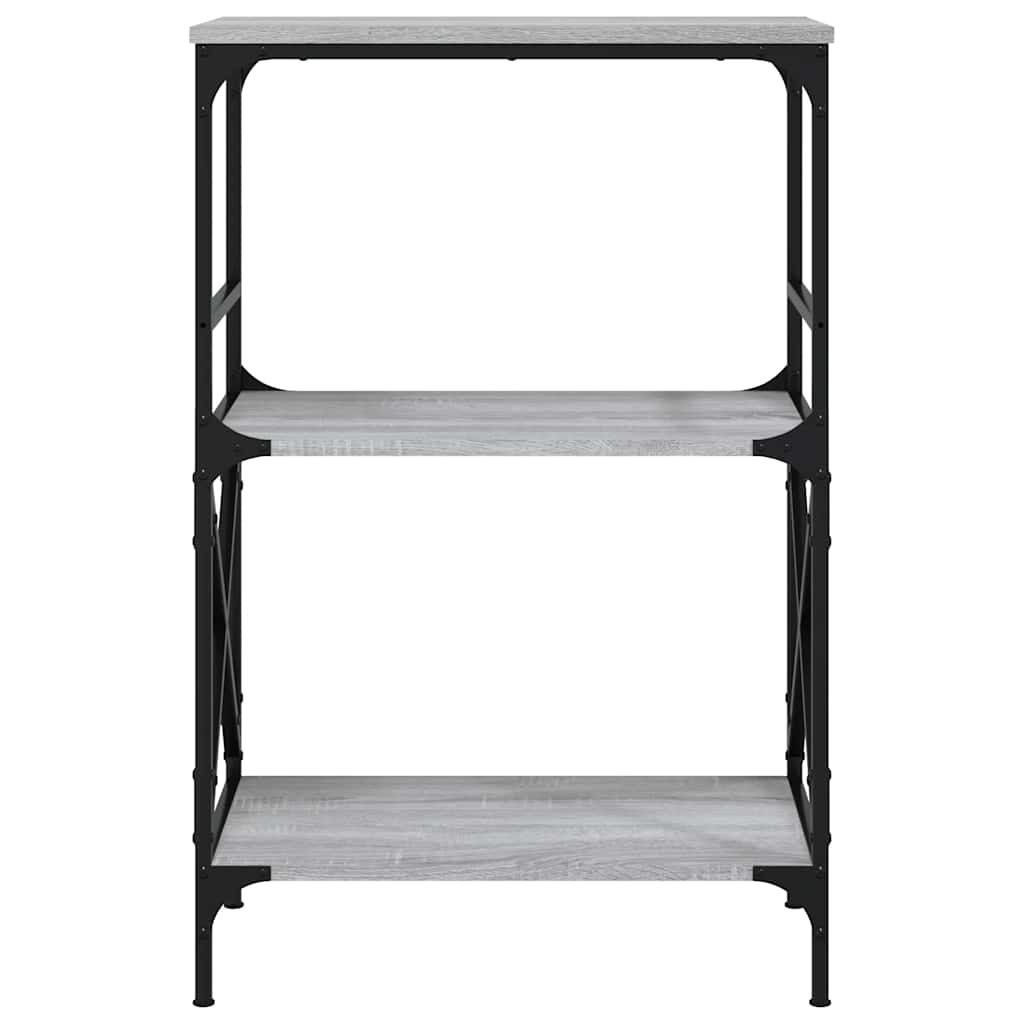 Regal za knjige 3 razine siva boja hrasta 59x35x90,5 cm drveni