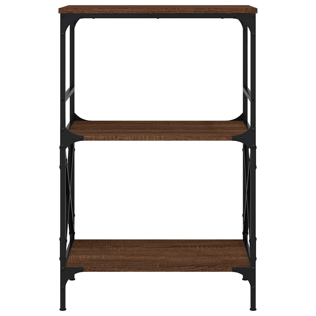 Regal za knjige 3 razine smeđa boja hrasta 59x35x90,5 cm drveni