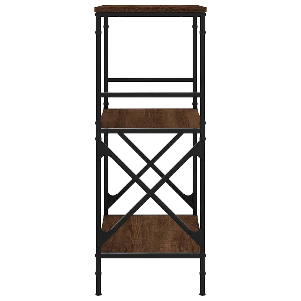 Regal za knjige 3 razine smeđa boja hrasta 59x35x90,5 cm drveni