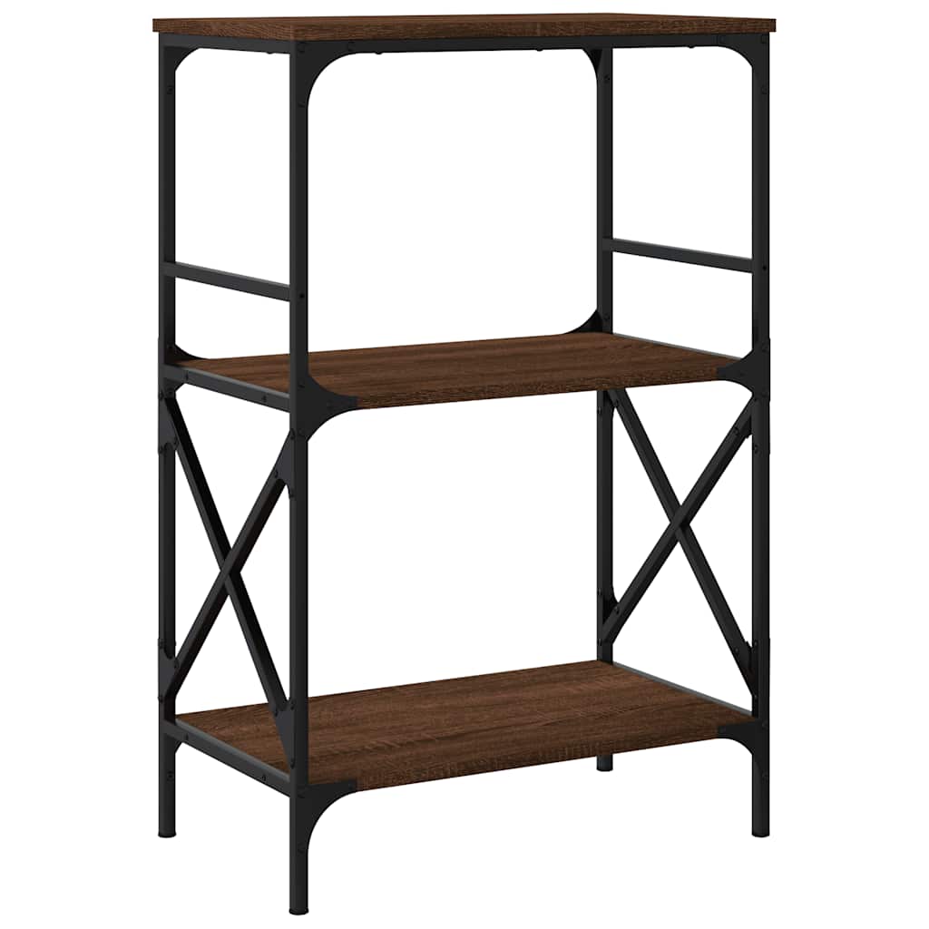 Regal za knjige 3 razine smeđa boja hrasta 59x35x90,5 cm drveni