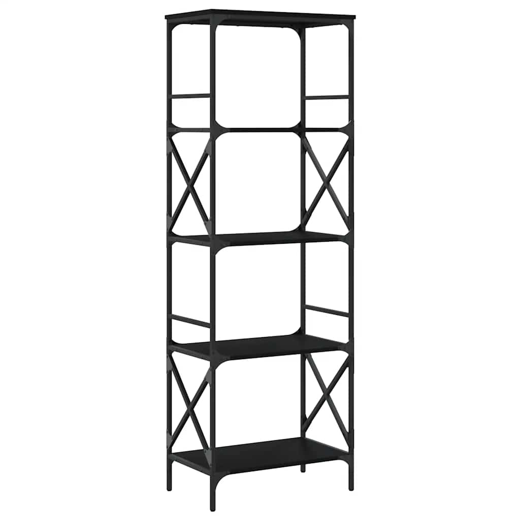 Regal za knjige s 5 razina crni 59x35x171 cm konstruirano drvo