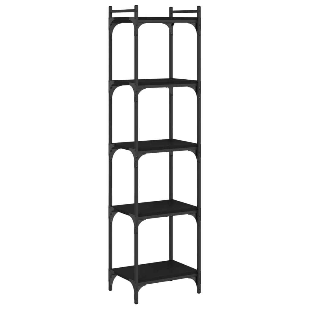 Regal za knjige s 5 razina crni 40x30x154 cm konstruirano drvo