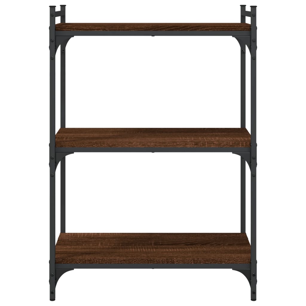 Regal za knjige s 3 razine smeđa boja hrasta 60x30x86 cm drveni