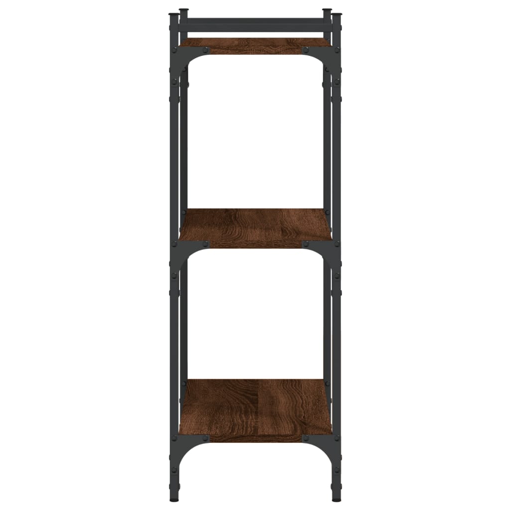 Regal za knjige s 3 razine smeđa boja hrasta 60x30x86 cm drveni