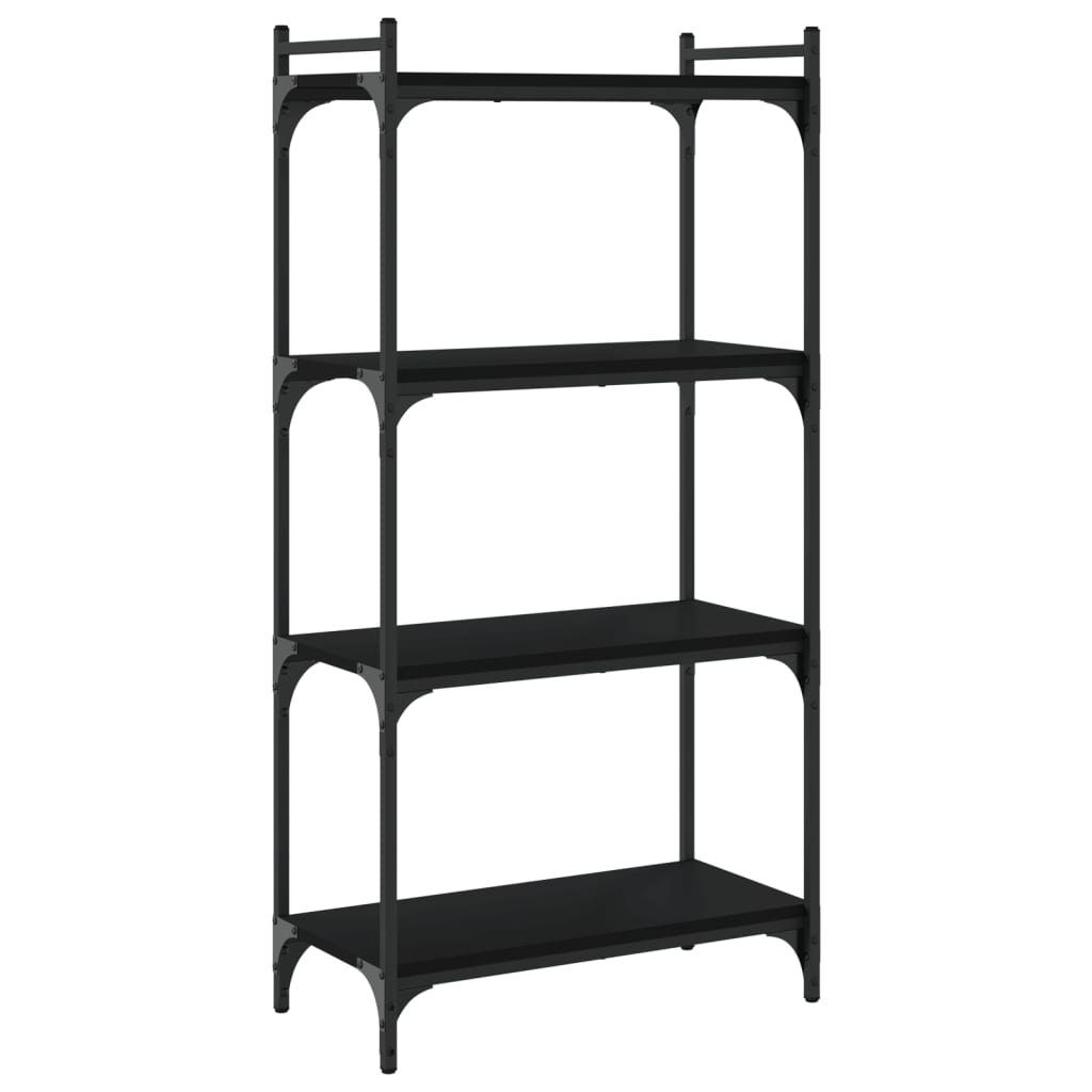 Regal za knjige s 4 razine crni 60x30x120 cm konstruirano drvo