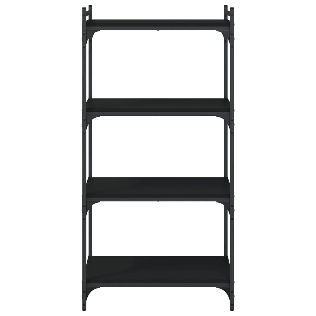 Regal za knjige s 4 razine crni 60x30x120 cm konstruirano drvo