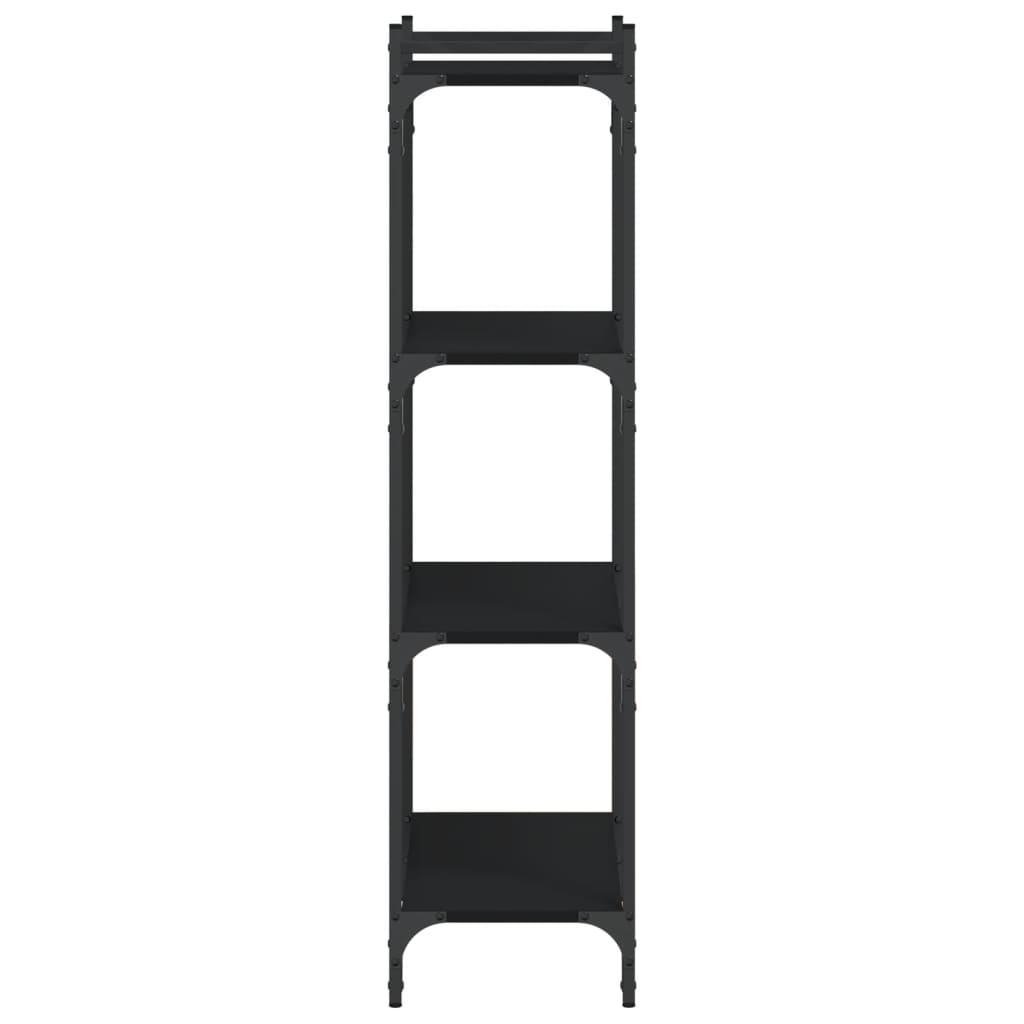 Regal za knjige s 4 razine crni 60x30x120 cm konstruirano drvo