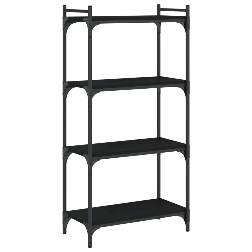 Regal za knjige s 4 razine crni 60x30x120 cm konstruirano drvo