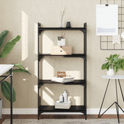 Regal za knjige s 4 razine crni 60x30x120 cm konstruirano drvo