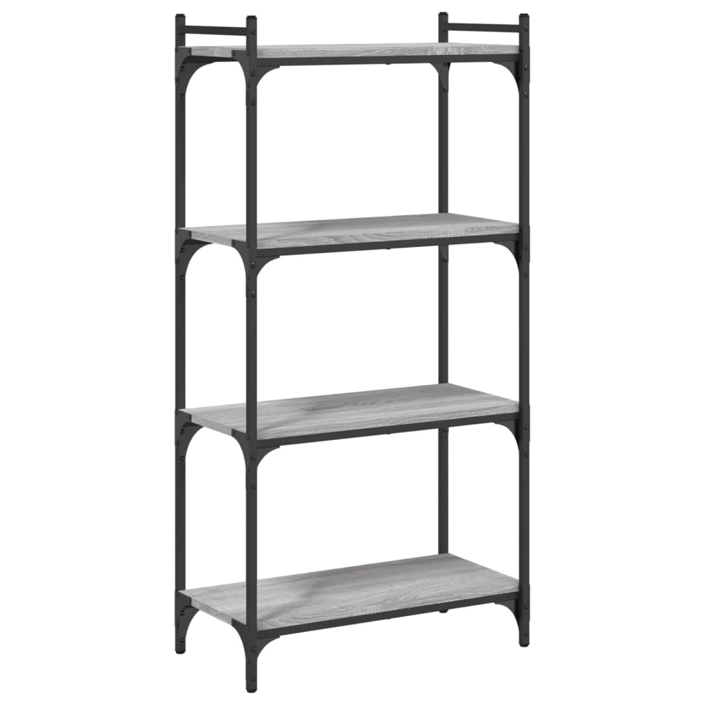 Regal za knjige s 4 razine siva boja hrasta 60x30x120 cm drveni