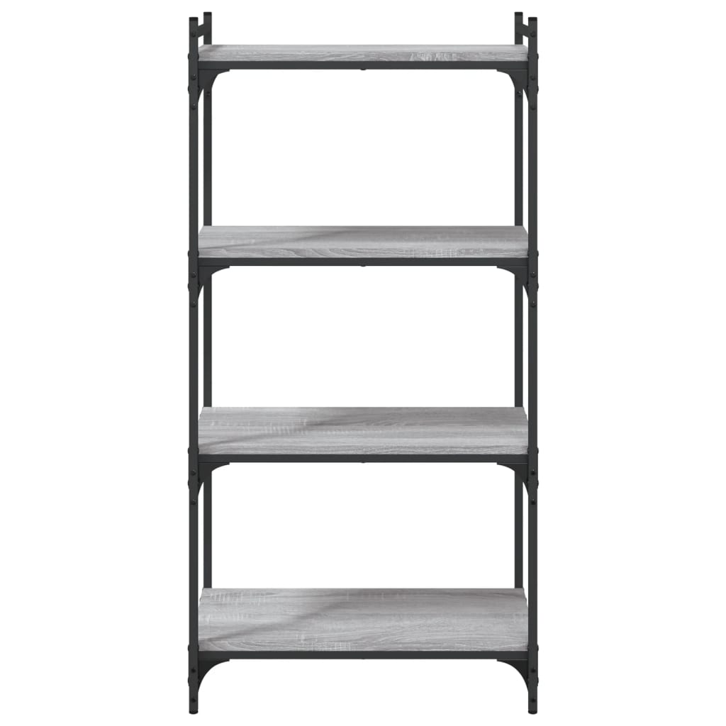Regal za knjige s 4 razine siva boja hrasta 60x30x120 cm drveni