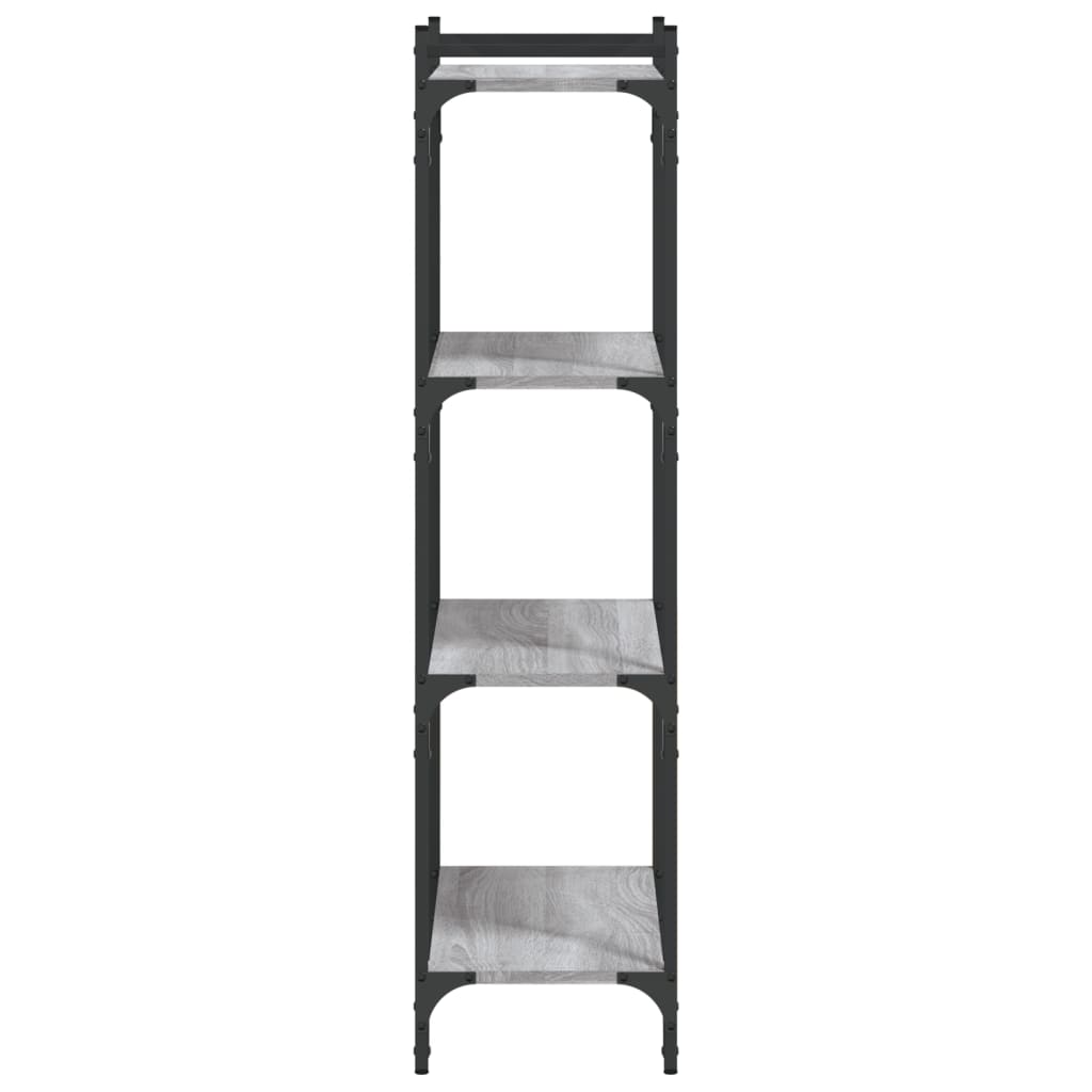 Regal za knjige s 4 razine siva boja hrasta 60x30x120 cm drveni