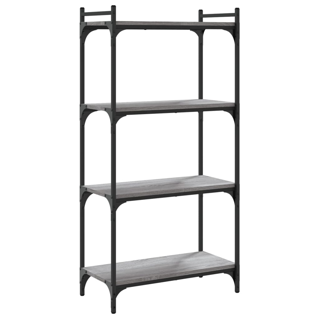 Regal za knjige s 4 razine siva boja hrasta 60x30x120 cm drveni