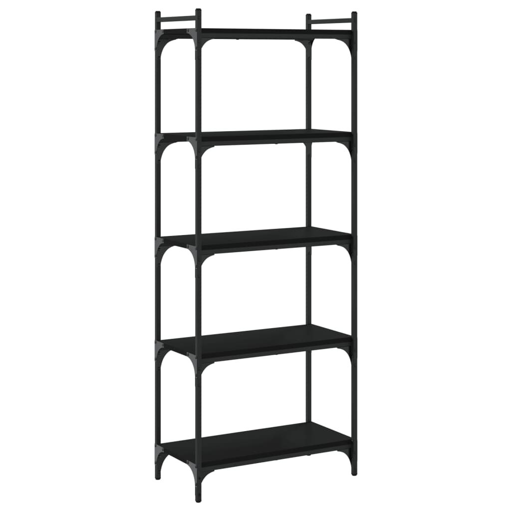 Regal za knjige s 5 razina crni 60x30x154 cm konstruirano drvo