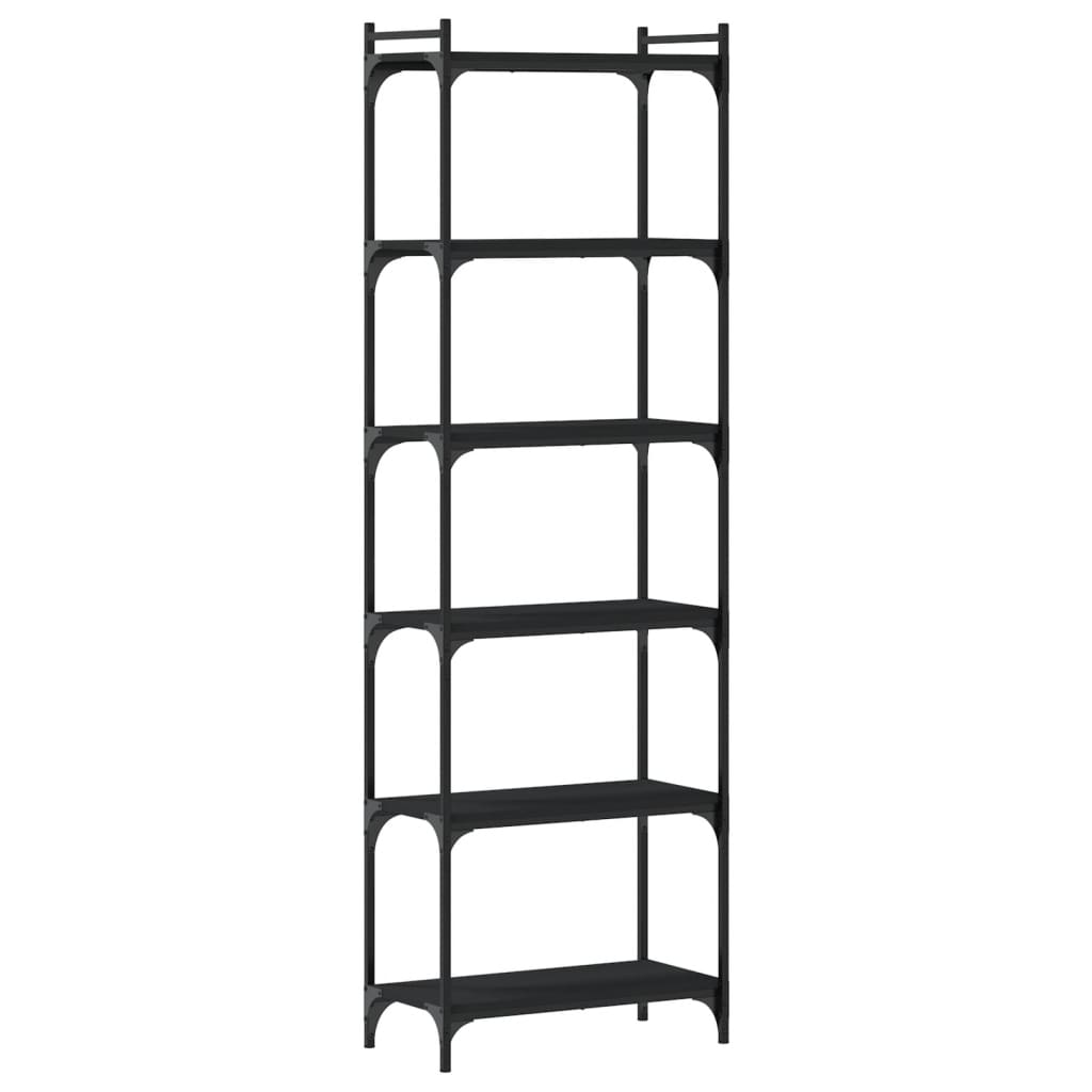 Regal za knjige sa 6 razina crni 60x30x188 cm konstruirano drvo