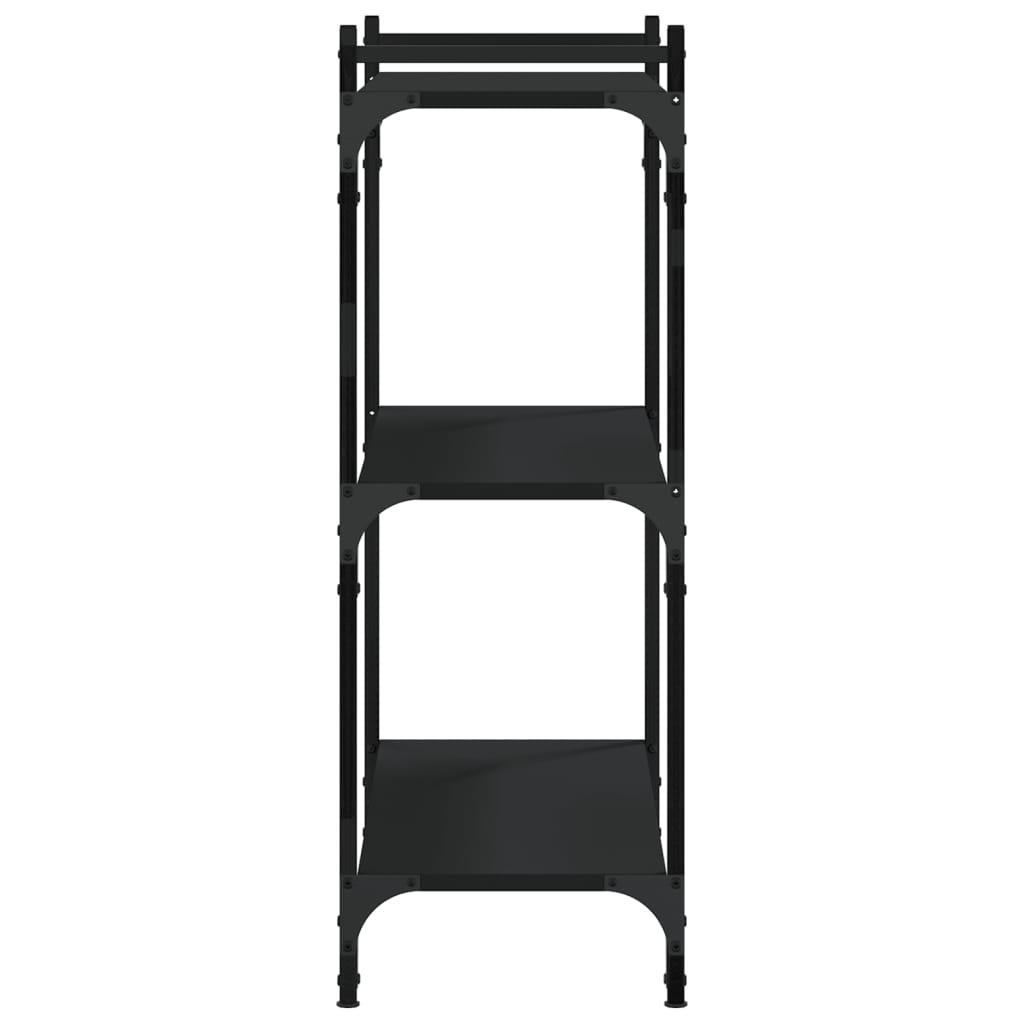 Regal za knjige s 3 razine crni 80x30x86 cm konstruirano drvo